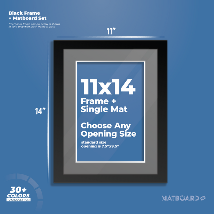 11x14 Frame + Single Mat
