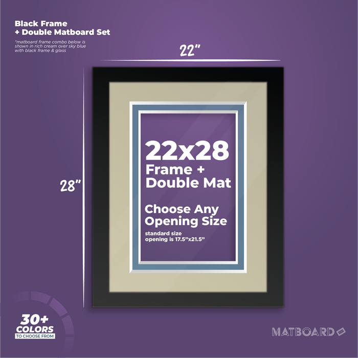 22x28 Frame + Double Mat