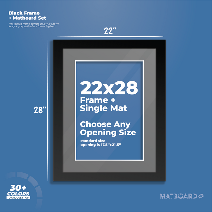 22x28 Frame + Single Mat