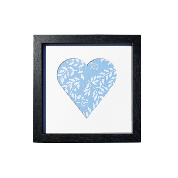 8x8 Classic Black Frame with Heart-Shaped Conservation Matboard