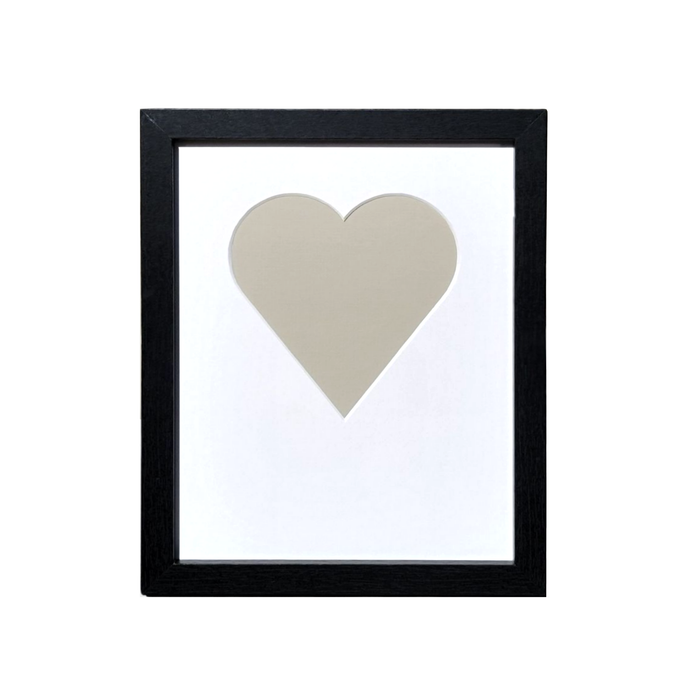 8x10 Classic Black Frame with Heart-Shaped Conservation Matboard