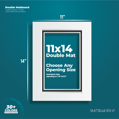 Buy Double Thick Single Mats, 8x10-5x7, White with White Core