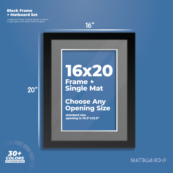 16x20 Frame + Single Mat