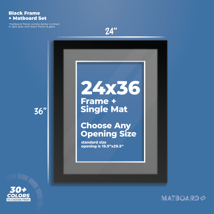 24x36 Frame + Single Mat