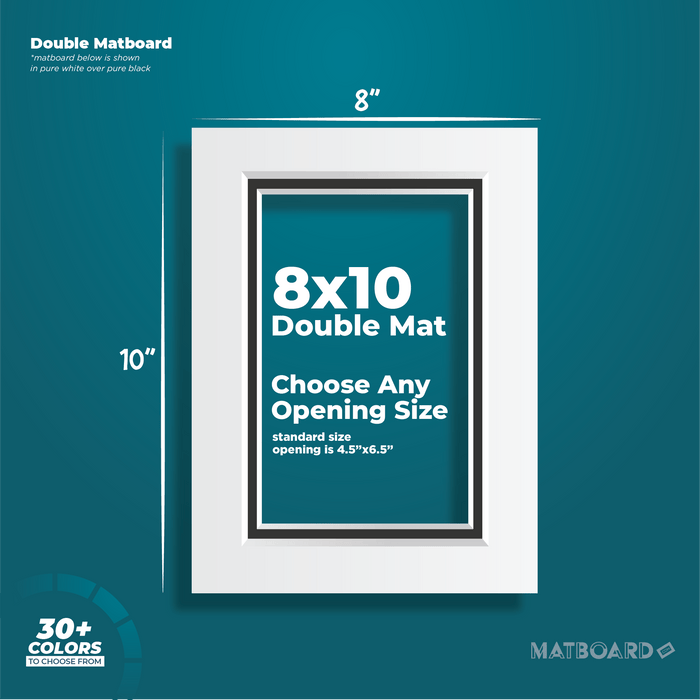 8x10 Frame + Double Mat – Matboarddotcom